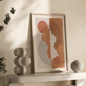 Guyana Map Wall Art Print | Boho Mid Century