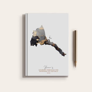 Carnet de carnet de voyage personnalisé pour l'Érythrée, pays, carte de l'Érythrée, planificateur de carte personnalisé