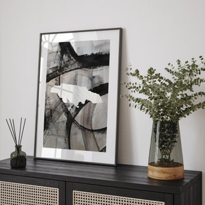 Jamaika Karte | Schwarz Graue abstrakte Malerei Karte von Jamaika Wand Kunst Druck | Jamaika Traval Poster