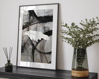 Jamaika Karte | Schwarz Graue abstrakte Malerei Karte von Jamaika Wand Kunst Druck | Jamaika Traval Poster