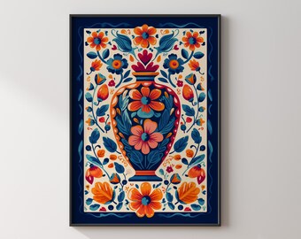 Mexican Wall Art | Talavera Pattern | Mexico Wall Art Print | Mexican Decor