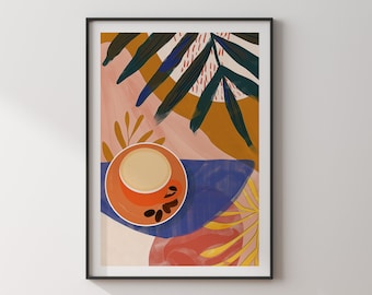 Coffee Poster Espresso Wall Art Print | Drink Coffee Art | Kitchen Decor
