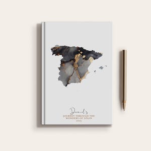 Spain Travel Journal Personalised Travel Diary Notebook Country Spain Map Custom Map Planner