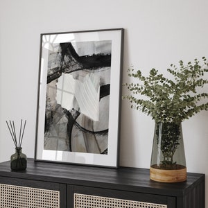 Landkarte Libyen | Schwarz Graue abstrakte Malerei Karte von Libyen Wand Kunst Druck | Libyen Reiseposter
