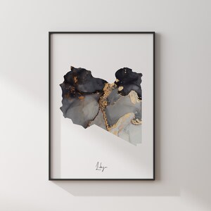 Libya Map Black & Gold Wall Art Print [EV] - Etsy