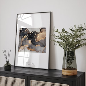 Carte du Wyoming, impression d'art mural noir et or, État des États-Unis | Etats-Unis | États-Unis d'Amérique