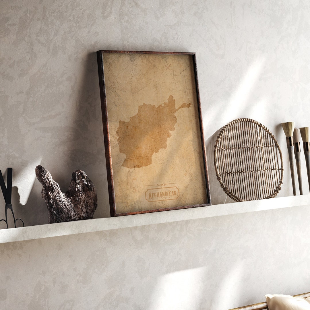 Vintage Afghanistan Map Wall Art Print - Etsy