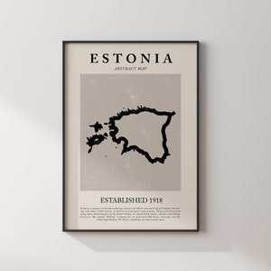 Skandinavien Karte Vintage Abstrakte Wand Kunst Druck Picasso + Matisse Inspiriert Reiseplakat