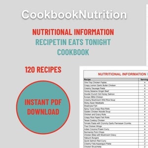 May include: A digital cookbook cover with a blue circle and the text "Instant PDF Download". The cover also includes the title "RecipeTin Eats Tonight Cookbook" and the text "120 Recipes".