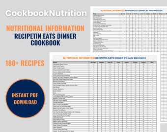 DINNER Cookbook Nutritional Information Including Calories for Recipes from RecipeTin Eats Nagi Maehashi