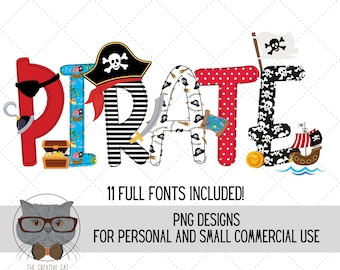 Pirate Alphabet PNG Font Bundle, Pirate Captain Alpha Font, Sublimation Alpha Set Designs PNG, Pirate Font