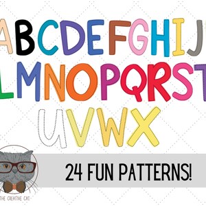 Primary Solid Alphabet PNG Font Bundle, Rainbow Letters Alpha Font ...