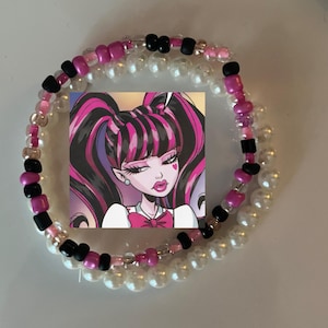 Draculaura Monster High Inspired Bracelet Stack | Trendy, Alternative, Toys, Jewelry