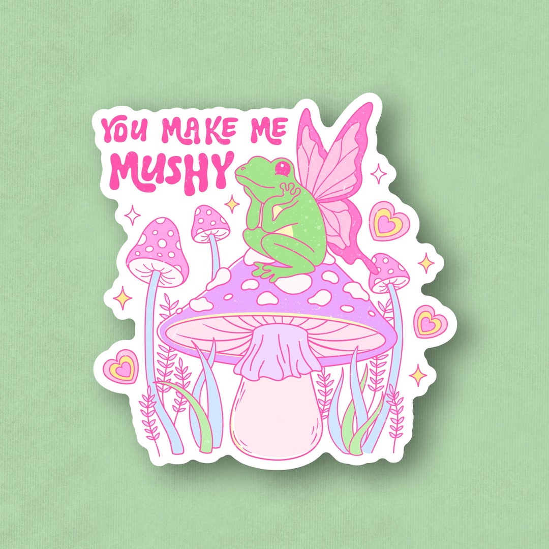 Retro Frog Fairy Mushroom Waterproof Vinyl Sticker, Laptop Decal - Etsy
