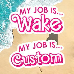 My job is CUSTOM sticker, Waterproof Vinyl Pink Doll Decals for Water Bottles, Laptop Sticker