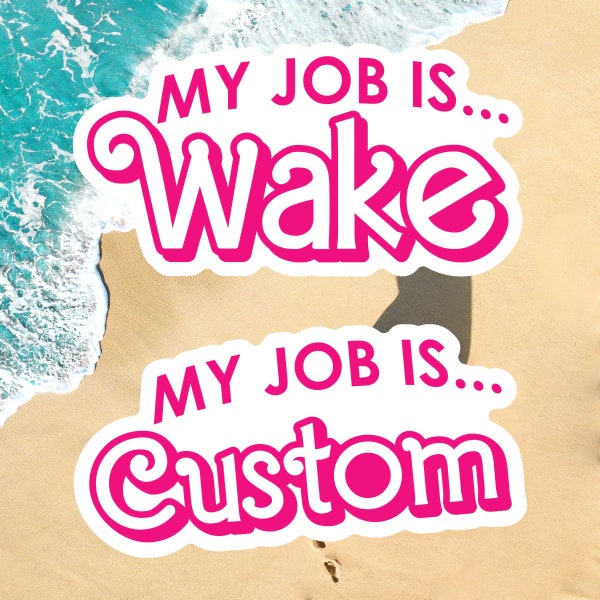 My job is CUSTOM sticker, Waterproof Vinyl Pink Doll Decals for Water Bottles, Laptop Sticker