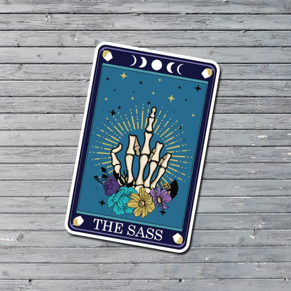 Tarot Card Stickers for Sassy Girl, Skeleton Sticker, Waterproof Vinyl  Stickers for Tumblers, Full Color Stickers for Laptop, Funny Stickers 