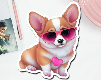 Corgi Dog Waterproof Sticker, Laptop, Water Bottle Decal