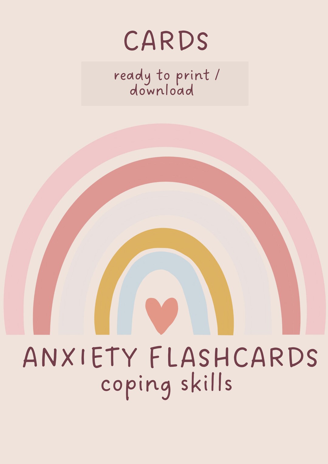 Mental Health Anxiety Flash Cards Digital Download - Etsy