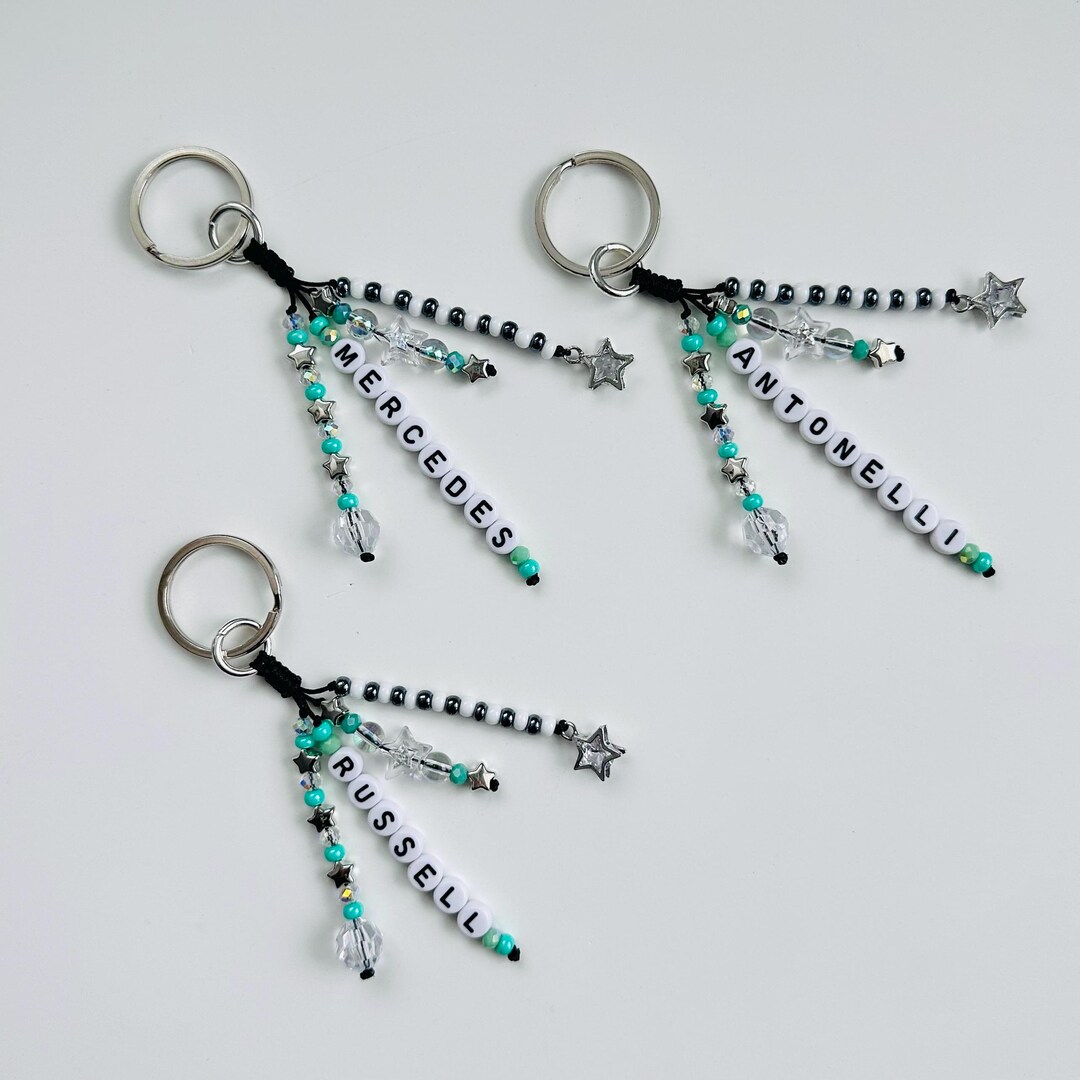 Mercedes Formula 1 Beaded Keychain / F1 Bag Charm: George Russell ...