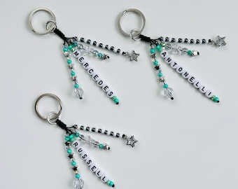 Mercedes Formula 1 Beaded Keychain / F1 Bag Charm: George Russell / Kimi Antonelli