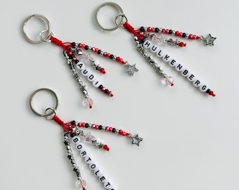 Audi Formula 1 Beaded Keychain / F1 Bag Charm: Nico Hulkenberg, Gabriel Bortoleto