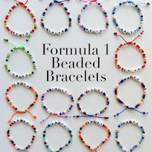 F1 Beaded Bracelets | F1 Gifts | Formula 1 Bracelet | F1 Friendship Bracelet | Formula 1 Jewelry | McLaren | Mercedes | Ferrari | Red Bull