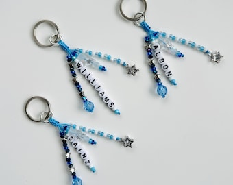 Williams Formula 1 Beaded Keychain / F1 Bag Charm: Alex Albon / Carlos Sainz
