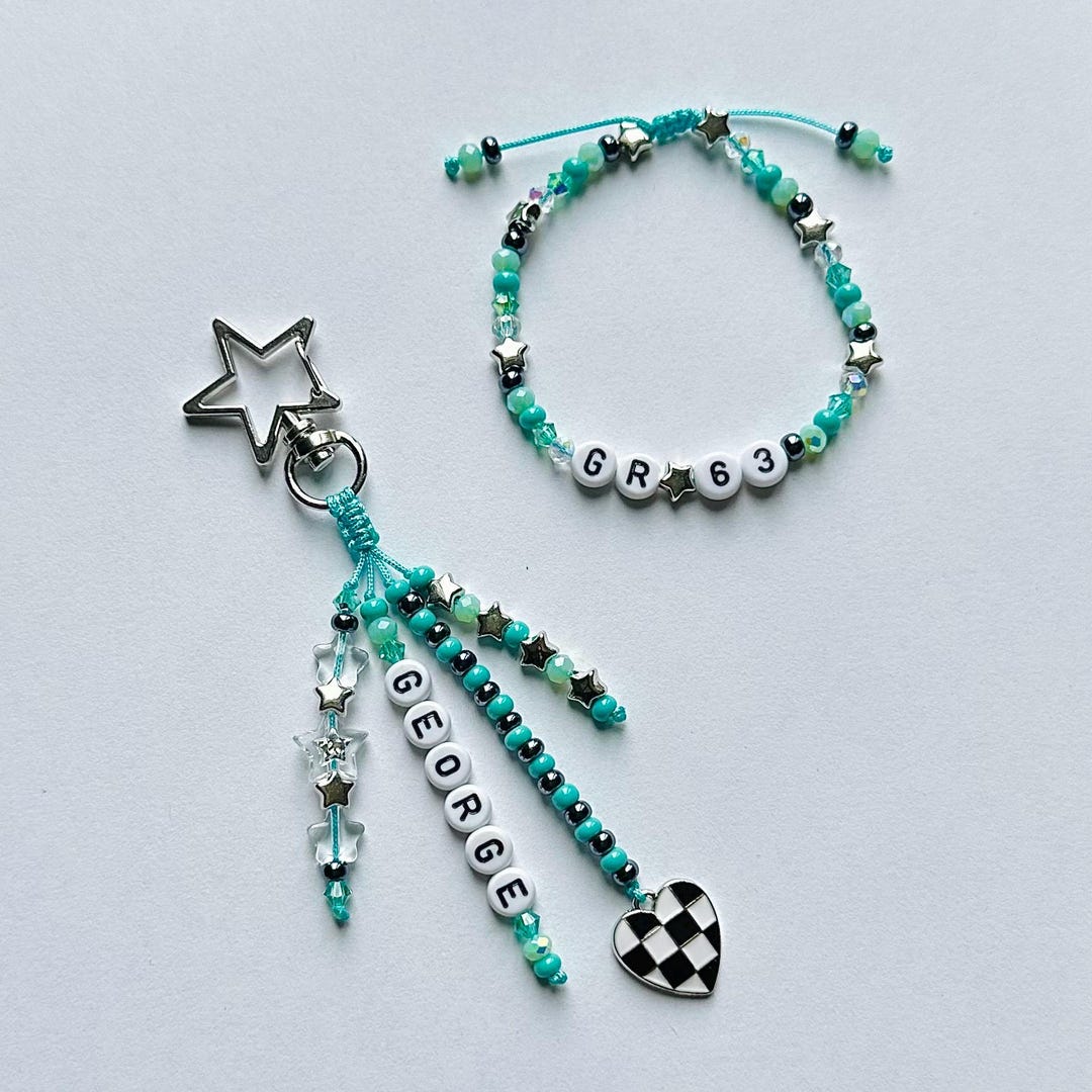 George Russell Beaded Keychain and Bracelet Set - Etsy