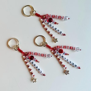 Ferrari Formula 1 Beaded Keychain | F1 Accessories | Formula 1 Bag Charm | Charles Leclerc | Lewis Hamilton