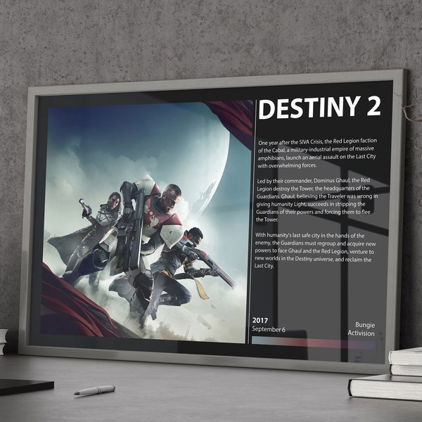 Destiny 2 Poster | Gaming Poster | Gaming Room Wall Décor | Gift For Him or Her | Custom Print