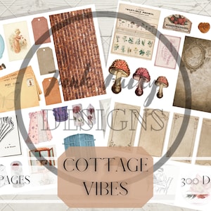 Cottage Vibes Ephemera - Junk Journal Ephemera - Vintage Journal - Cottagecore - Scrapbook Papier - Ephemera - Druckbar - Stichige Schnitte