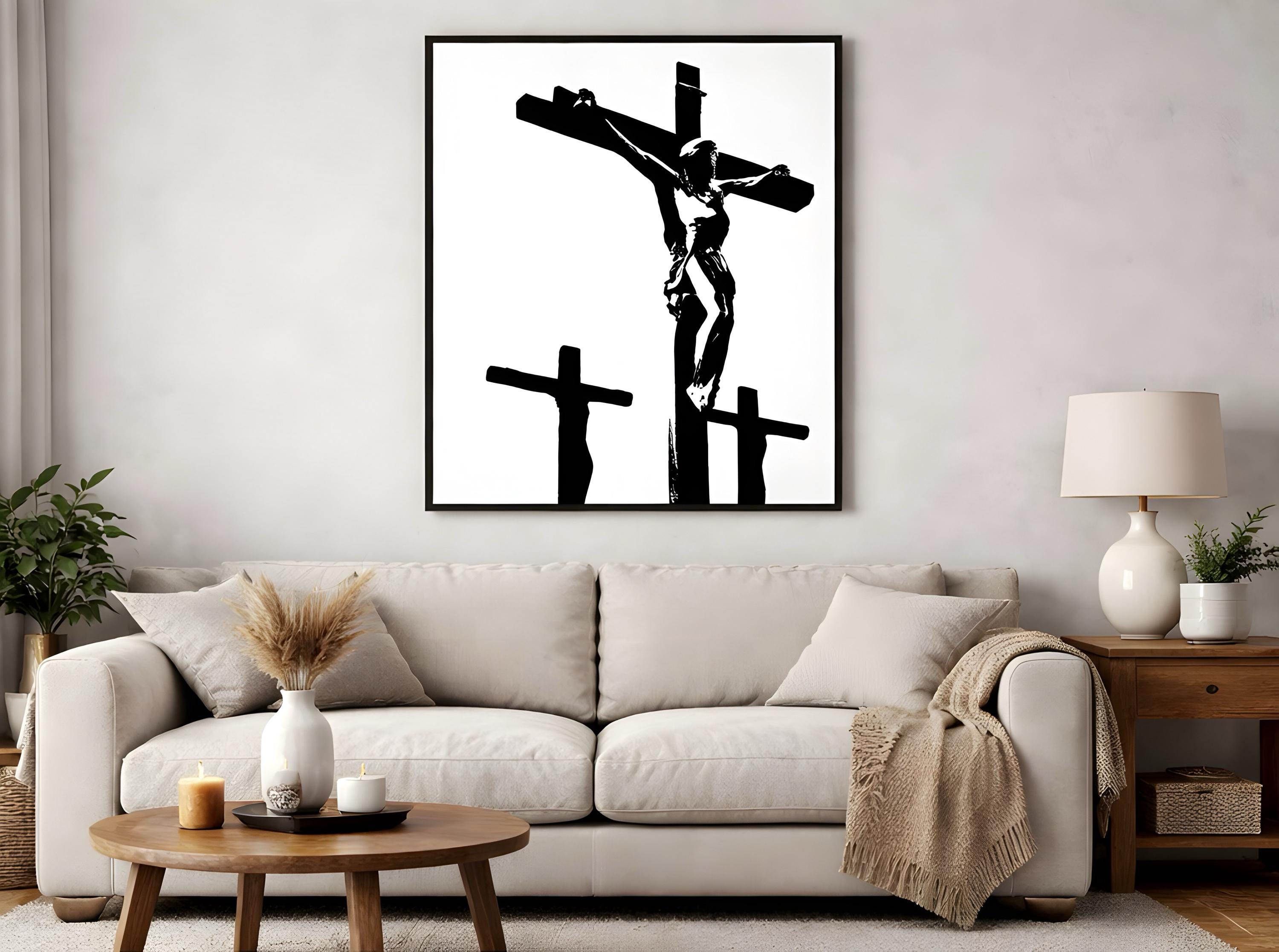 Jesus on the Cross Poster, Crucifixion Wall Art, Christian Wall Decor ...