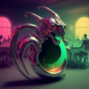 Alien Robot Digital Art, Space Art, Alien Print