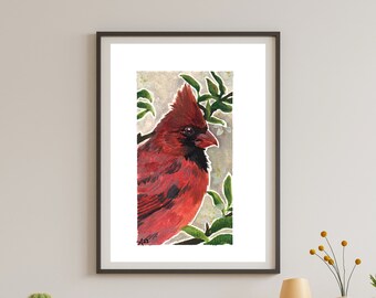 Cardinal Watercolor Digital Print 16x24