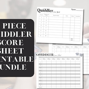 Quiddler Score Sheet Digital Download Bundle | Word Game Tracker Scorecard Custom PNG PDF Printable Pages | Game Night Quiddler Printables