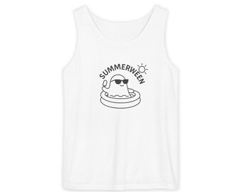 Summerween Vibes Tank Top | Fun Summerween Tee, Comfortable Gift for Beach Days, Halloween Celebrations, Summer Parties, Casual Wear