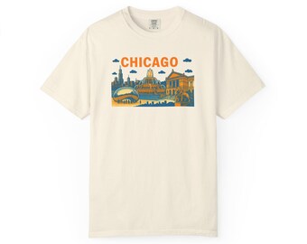 Chicago Graphic Unisex T-Shirt | Vintage City Tee, Travel Souvenir, Casual Wear, Great for Summer, Gift for Locals