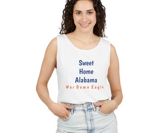 Sweet Home Alabama Auburn Tank Top, Unisex Summer Tee, Alabama Pride Shirt, Casual College Apparel, Souvenir Gift for Fans