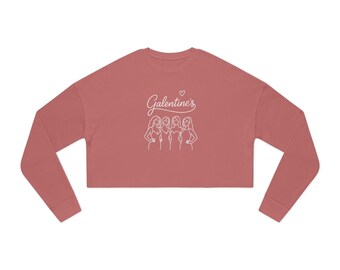 Galentine's Day friends illustration Sweatshirt | cropped women's top