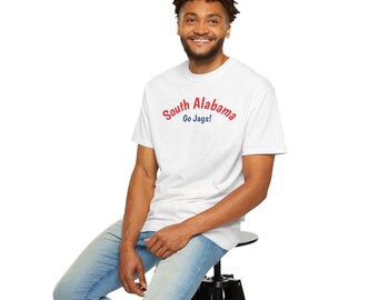 South Alabama Garment-Dyed T-Shirt, Unisex Tee, College Apparel, Go Jags Spirit Wear, Casual Summer Style