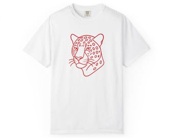 Jaguar Outline T-shirt, Unisex Gift, Casual Wear, Animal Lover Apparel, Trendy Graphic Tee, Summer Fashion, Collegiate/NFL Mascot, Football