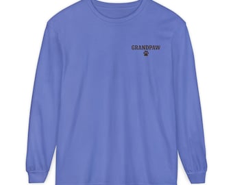 Grandpaw Paw Print Long Sleeve Tee | Dog Grandpa Shirt Dog Grandchildren