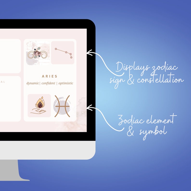 Aries Zodiac Pastel Desktop Organizer, Astrology Wallpaper (digital ...