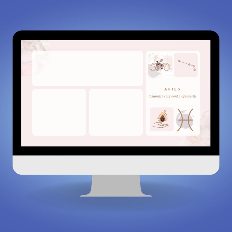 Aries Zodiac Pastel Desktop Organizer, Astrology Wallpaper (digital ...