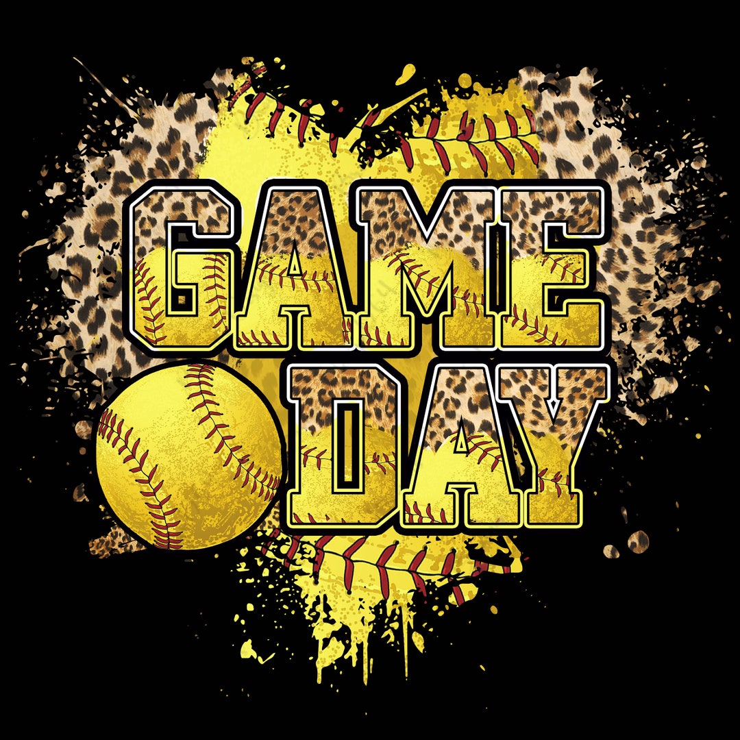 Softball Game Day, Game Day Png, Softball Game Day Leopard Print Png
