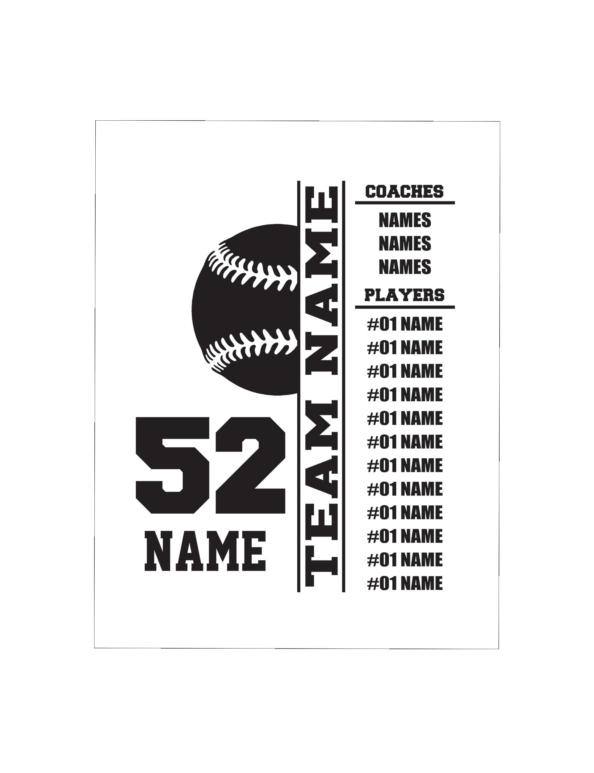design baseball roster shirts
