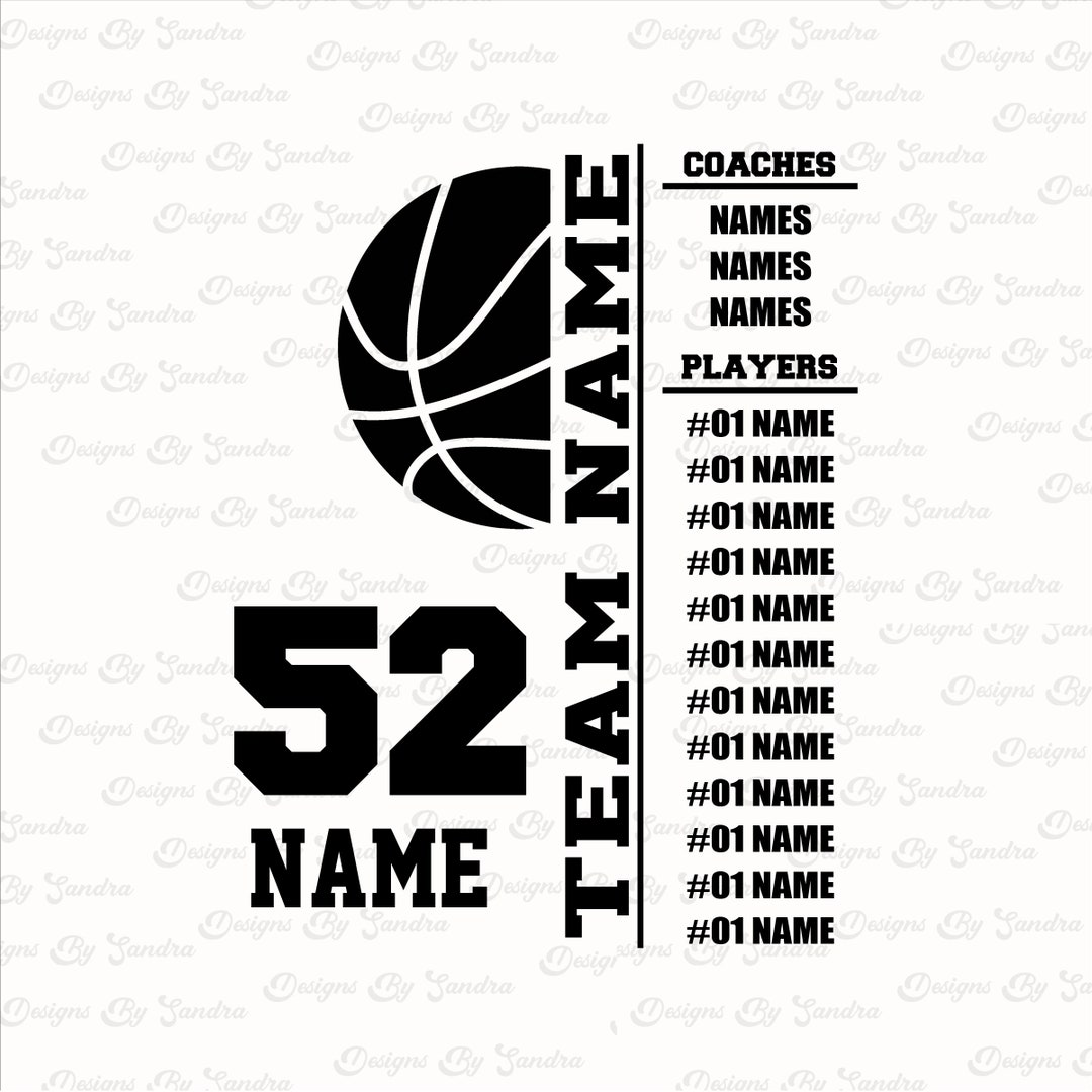 Customizable Basketball Team Roster Svg, Customizable Team Name