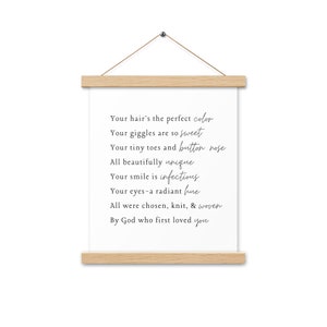 Chosen Poem Hanging Poster, Baby Room Decor, Nursery Sign, Baby Shower Gift, Baptism Gift, Kids Room Sign, Religious Poem, Christian Decor