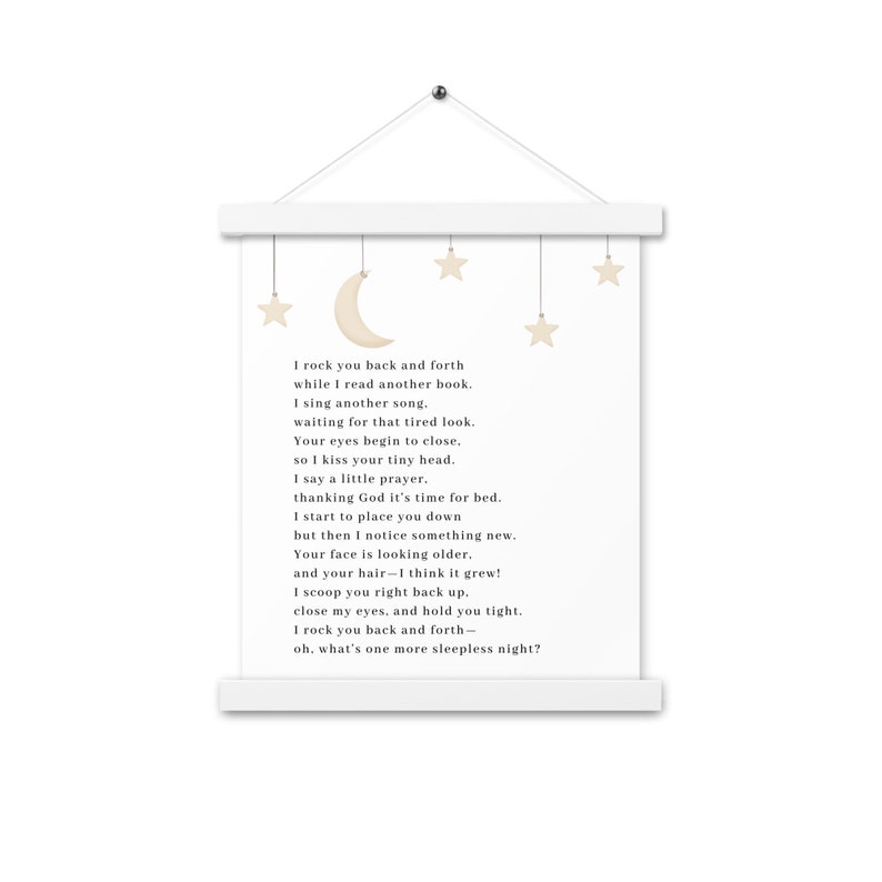 Sleepless Night Poem, Hanging Poster, Baby Room Decor, Nursery Sign ...